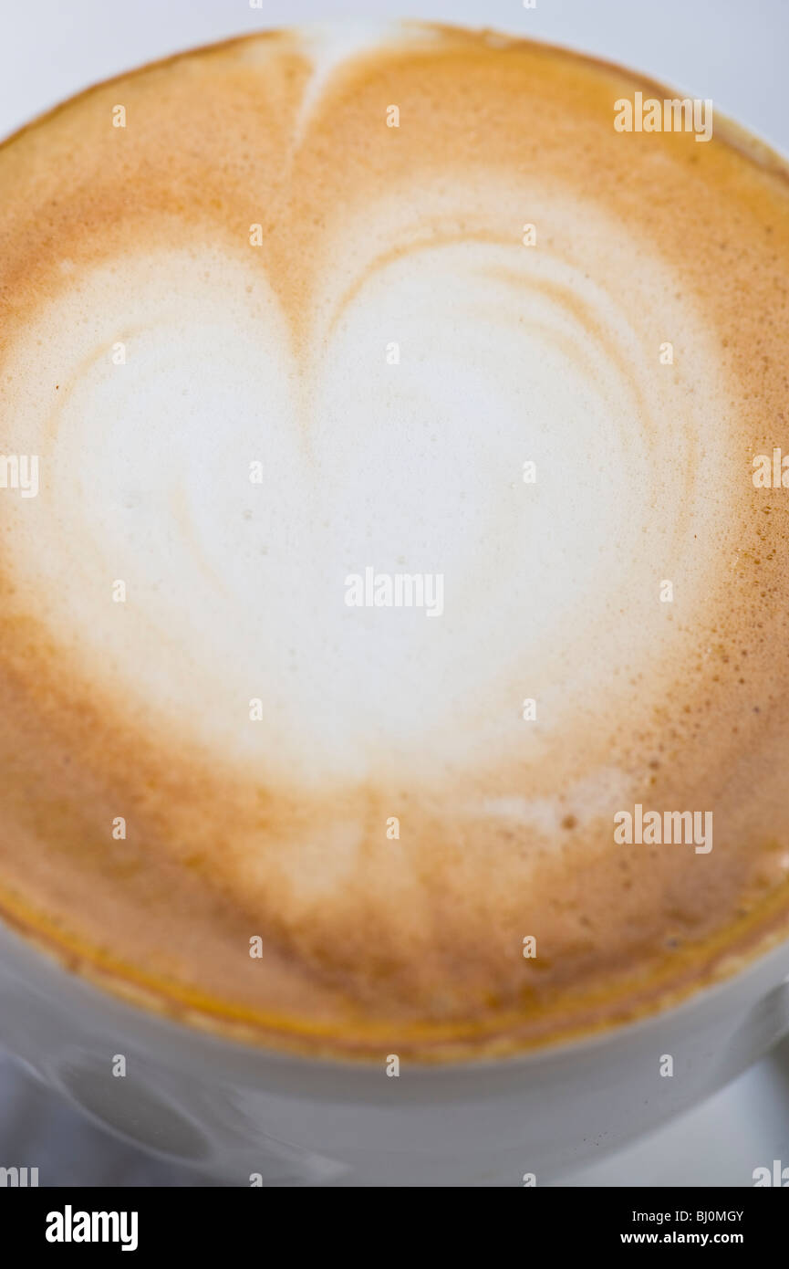 Close-up di crema su un cappuccino Foto Stock