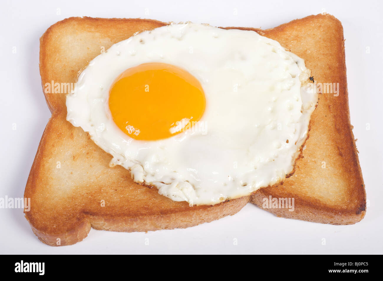 Free range uovo su pane fritto Foto Stock