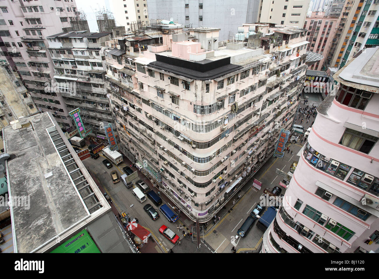 I blocchi di appartamenti a Hong Kong, Cina Foto Stock