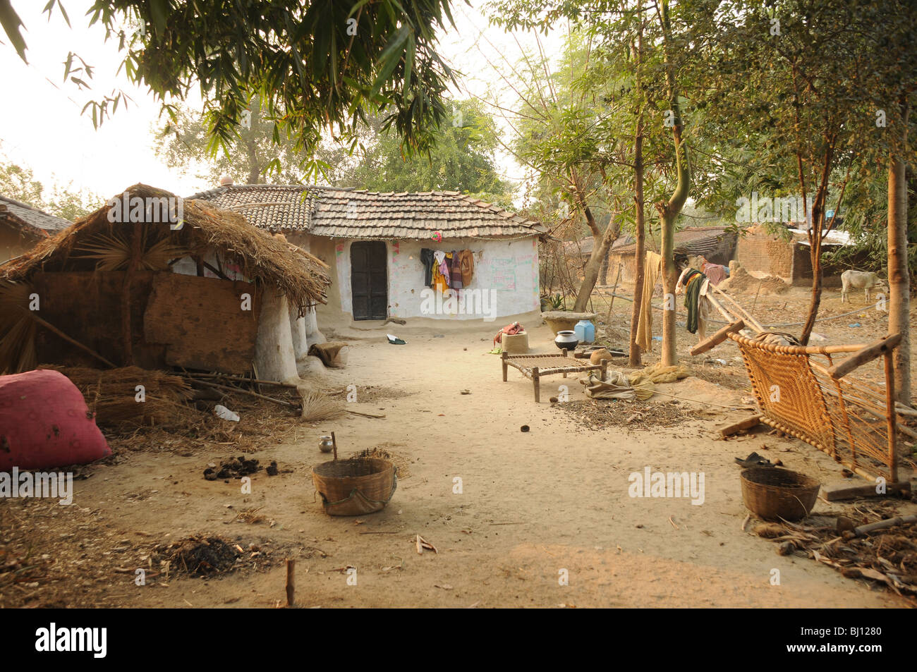 Tipico villaggio home India Foto Stock