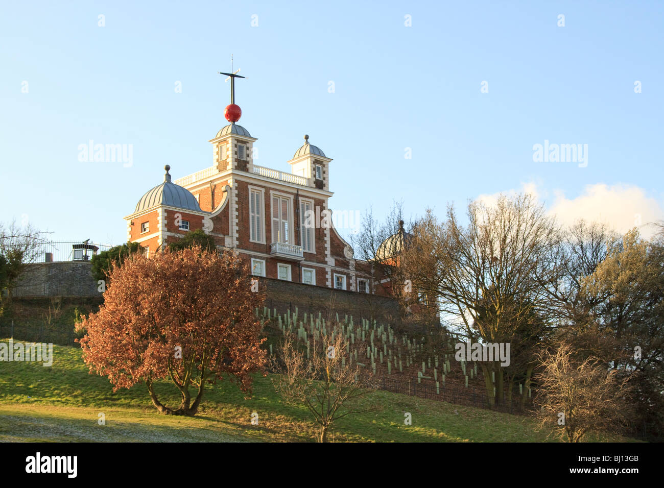 Flamsteed House, confinante con l'Osservatorio,il parco di Greenwich, Londra Foto Stock