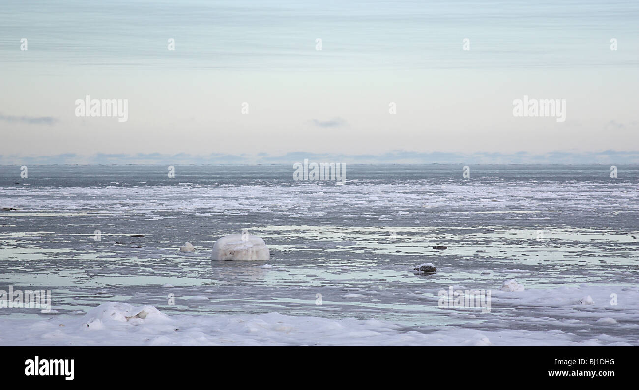 La mattina presto luce, Baia di Hudson, Canada Foto Stock