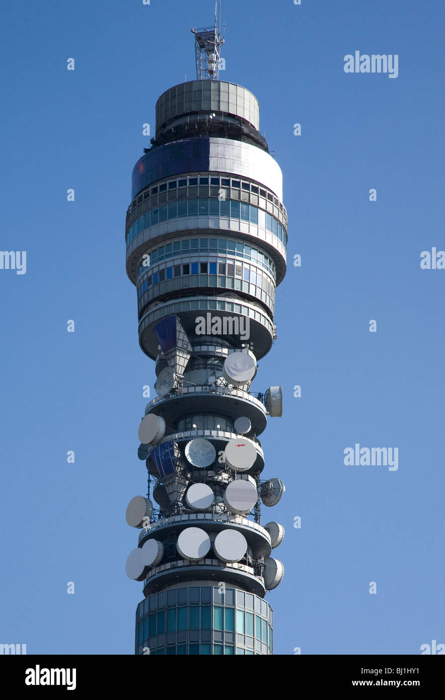 In alto di BT Tower, London Foto Stock