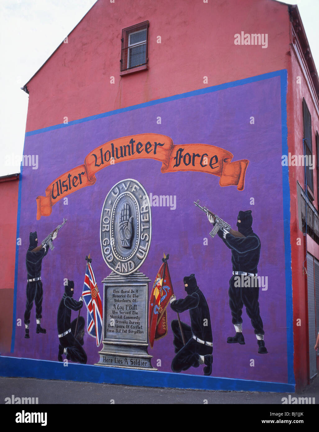 Carta murale, Shankill District, Belfast, County Antrim, Irlanda del Nord, Regno Unito Foto Stock