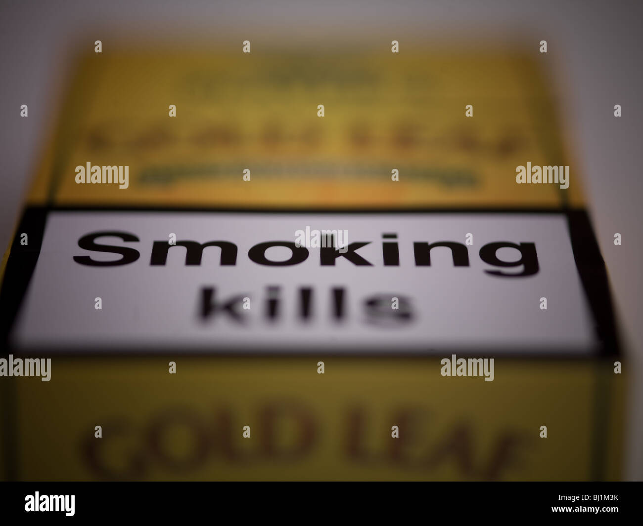 Il tabacco avvertenze sanitarie. Foto Stock