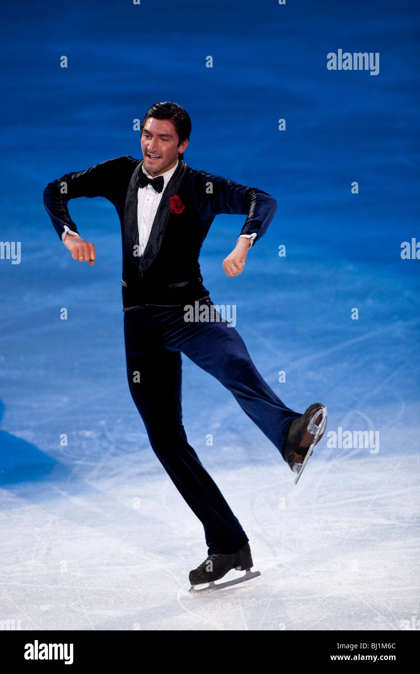 Evan Lysacek (USA), uomini medaglia d'oro, durante il pattinaggio artistico a Gala il 2010 Giochi Olimpici Invernali Foto Stock