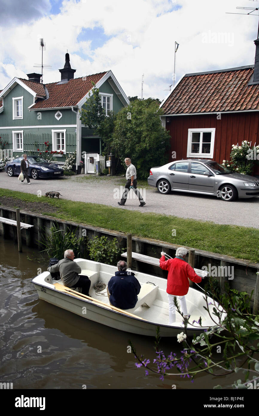 Trosa River, Trosa, Södermanland, Svezia Foto Stock