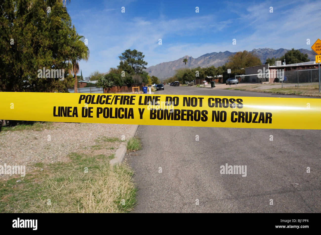 Tucson polizia indagare su un omicidio e la ripresa di un altro uomo ritiene di essere pista relative a Tucson, Arizona, Stati Uniti. Foto Stock