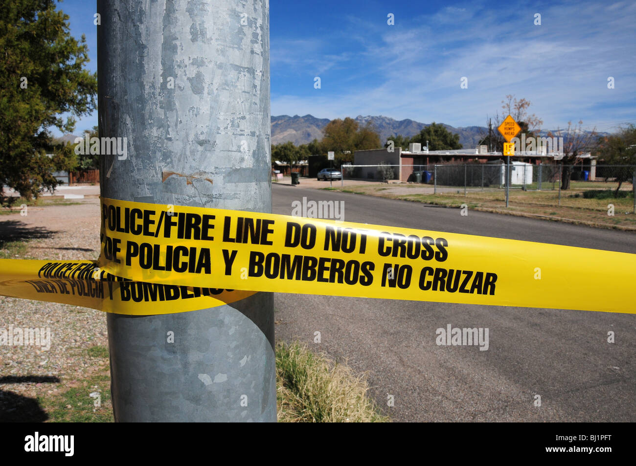 Tucson polizia indagare su un omicidio e la ripresa di un altro uomo ritiene di essere pista relative a Tucson, Arizona, Stati Uniti. Foto Stock