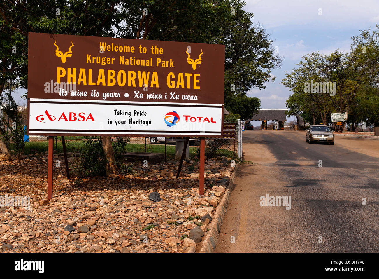 Gate di Phalaborwa Kruger National Park in Sud Africa Foto Stock