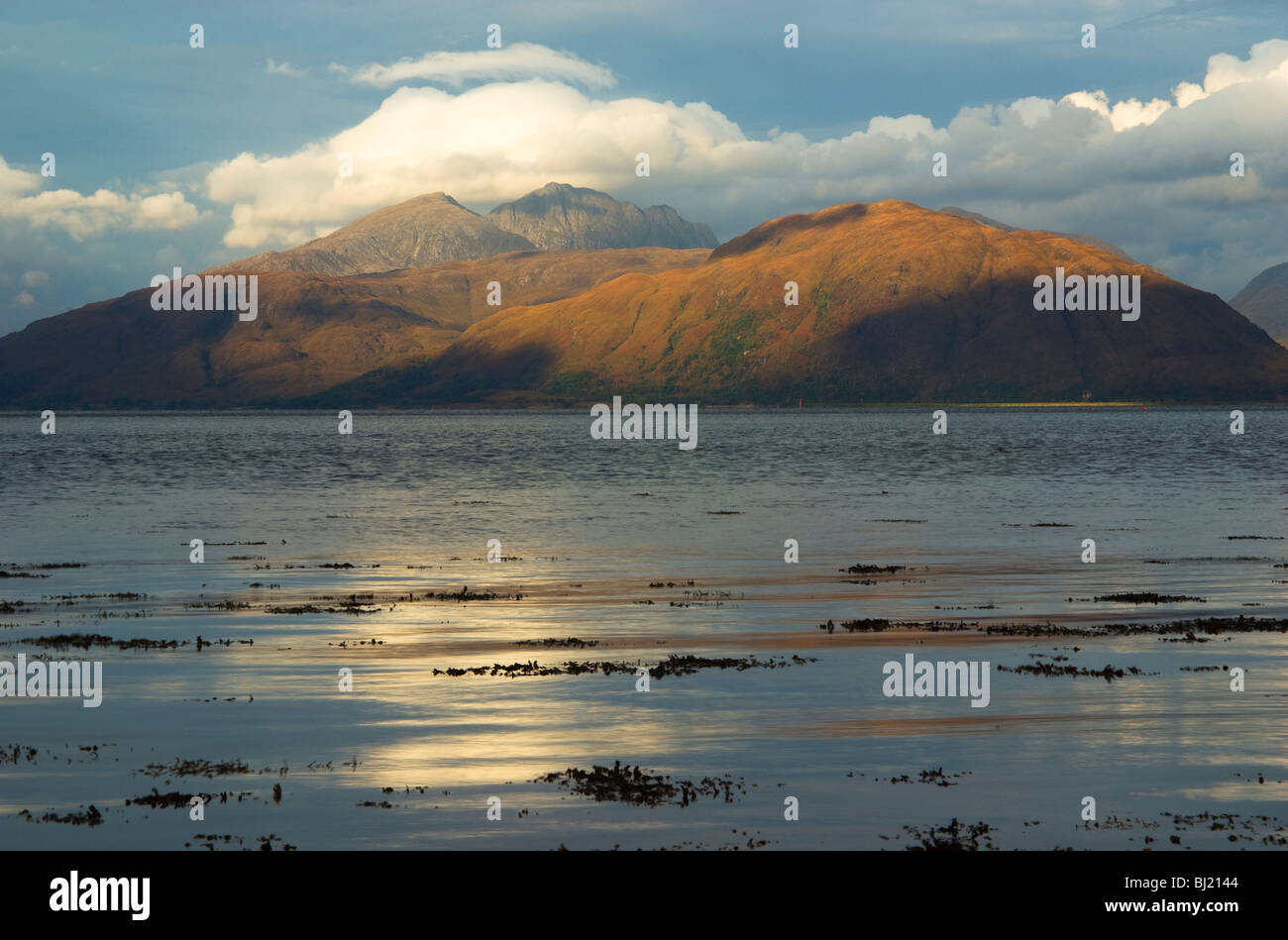 Vista sul Loch Linnhe verso Garbh Bheinn, Scozia Foto Stock