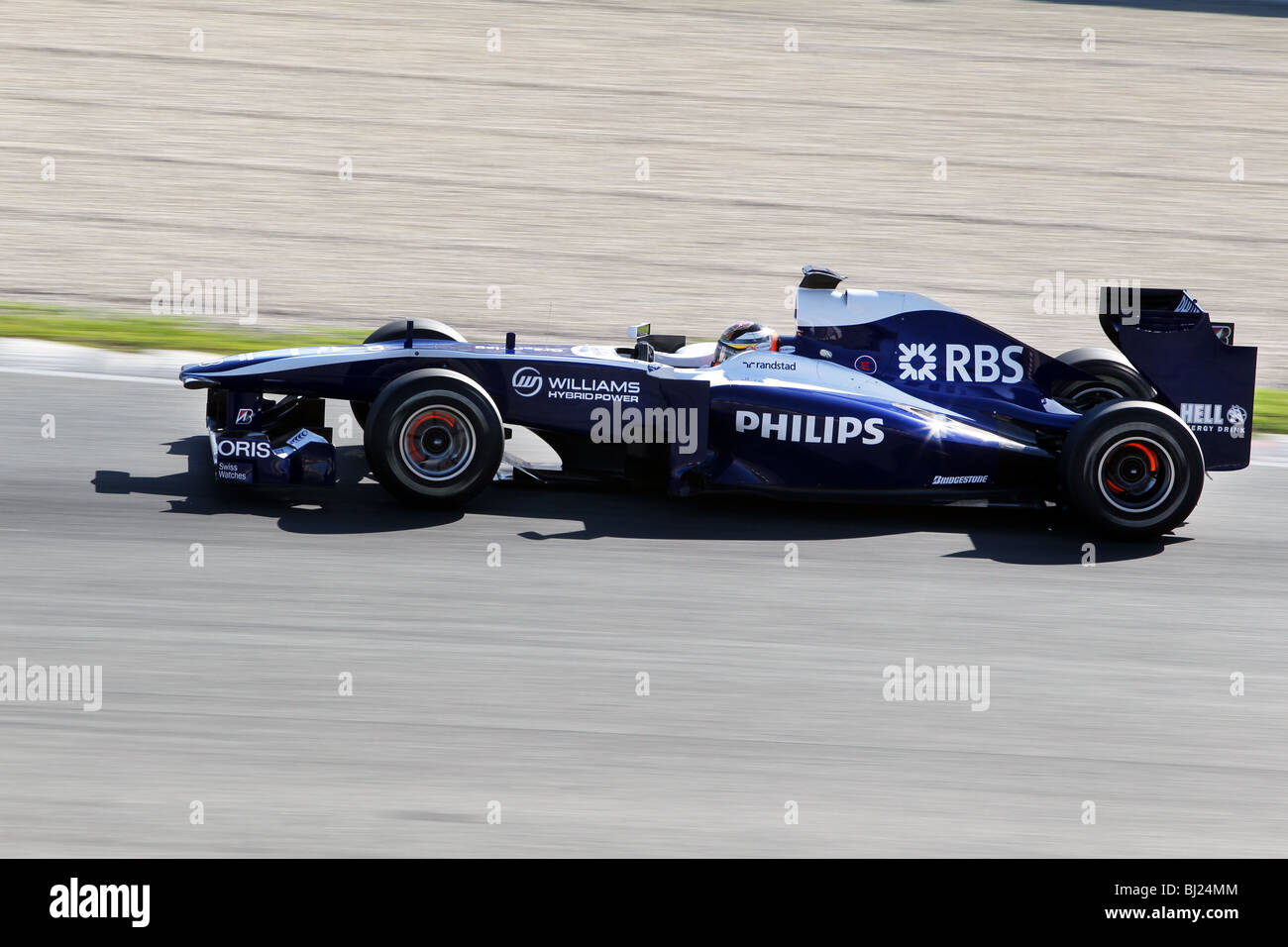 Nico Huelkenberg guida per il 2010 Williams-Cosworth team di Formula Uno sul circuito del Montmelò di Barcellona, Spagna Foto Stock