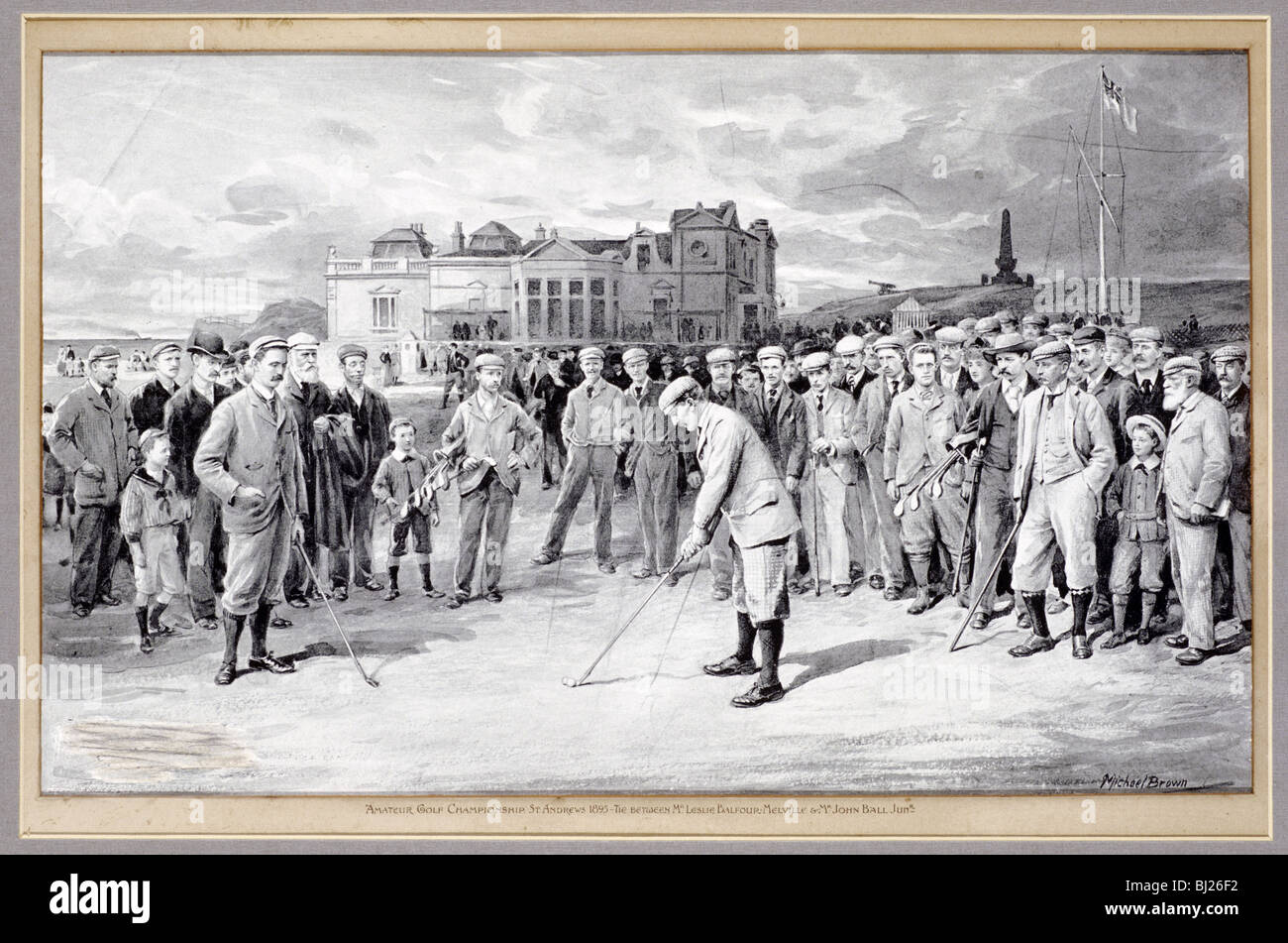 Amateur Golf Championship a St Andrews, 1895. Artista: sconosciuto Foto Stock