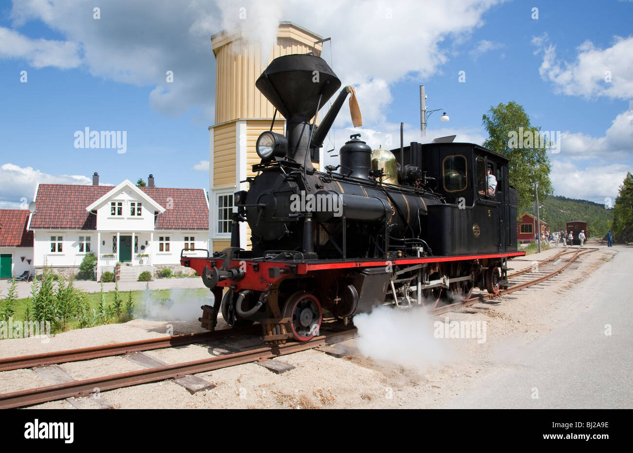 Norvegia motore a vapore treno norvegese linea Setesdal Foto Stock