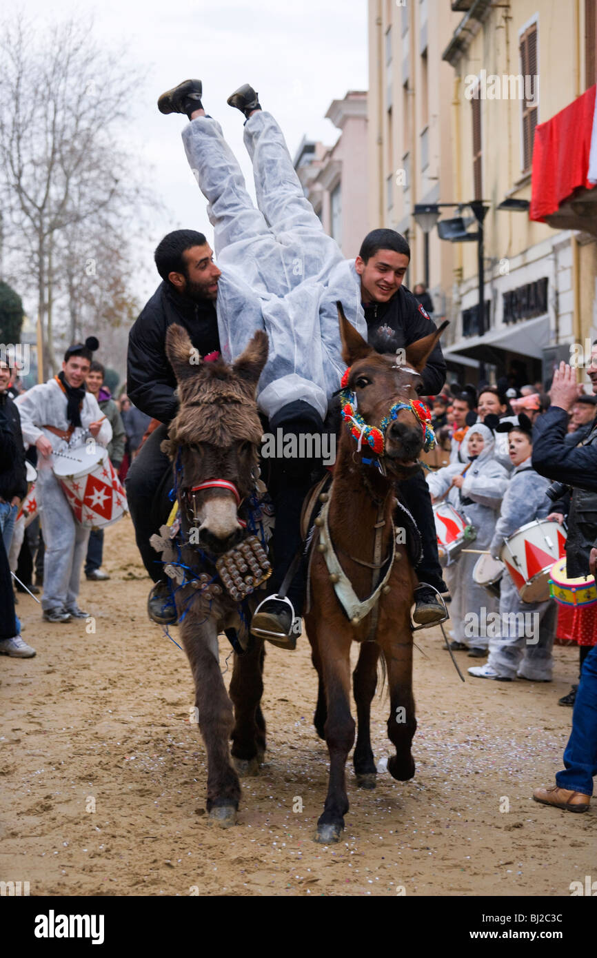 Horse Italia Sartiglia Sardegna tradizione Festival Foto Stock