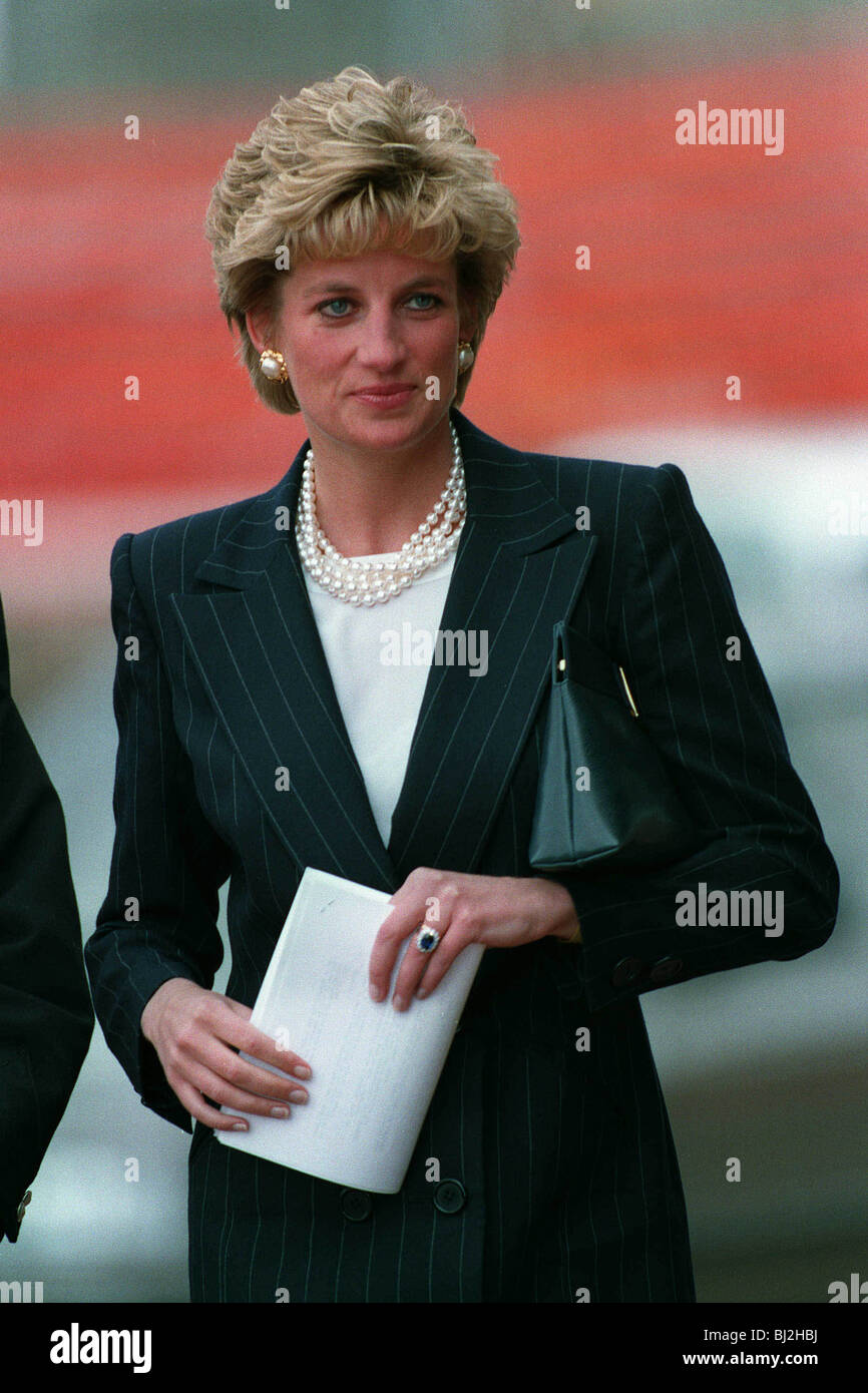 La principessa Diana, principessa del Galles, 10 aprile 1993 Foto Stock