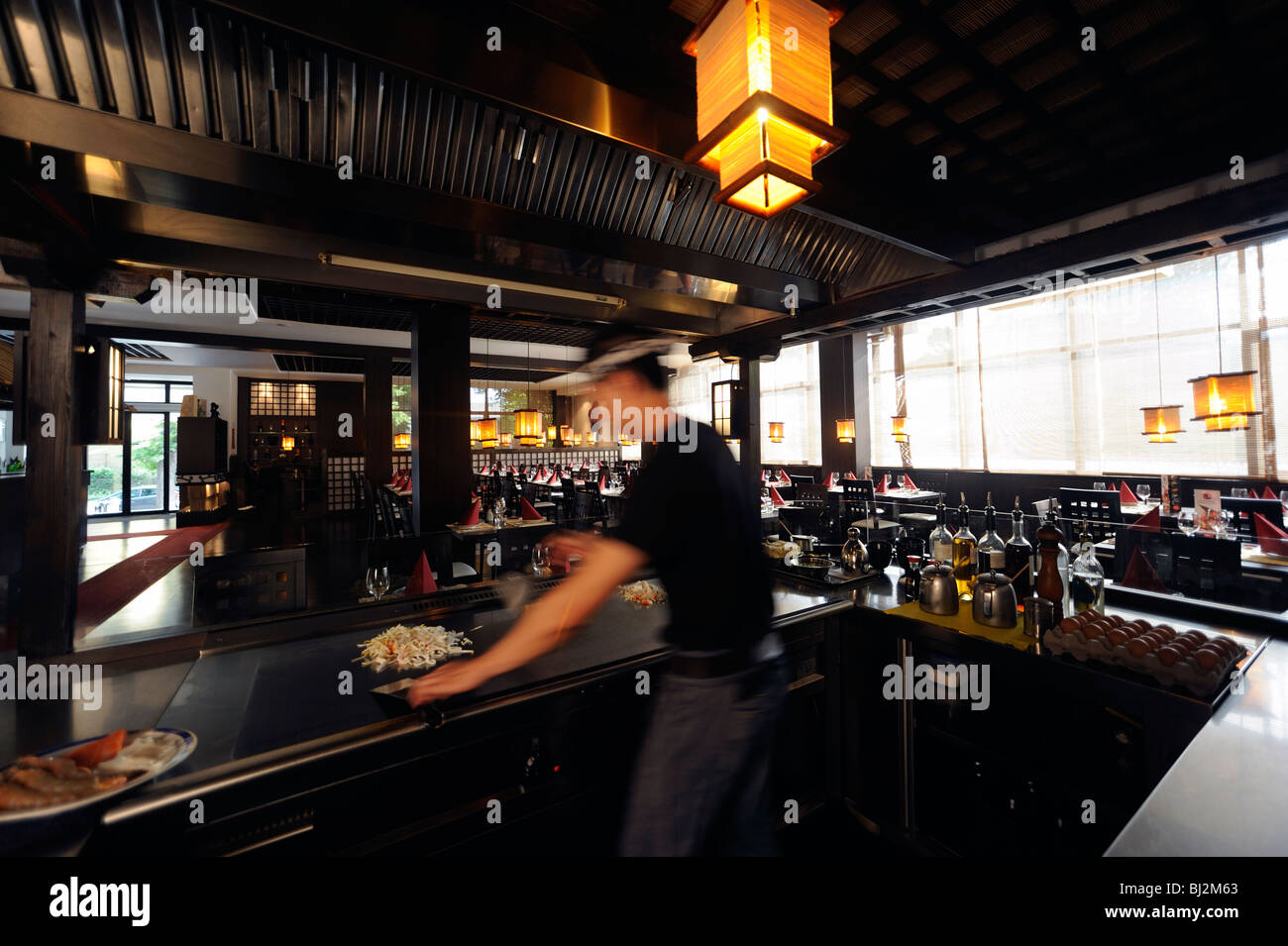 39/5000 tipico ristorante giapponese interno Foto Stock