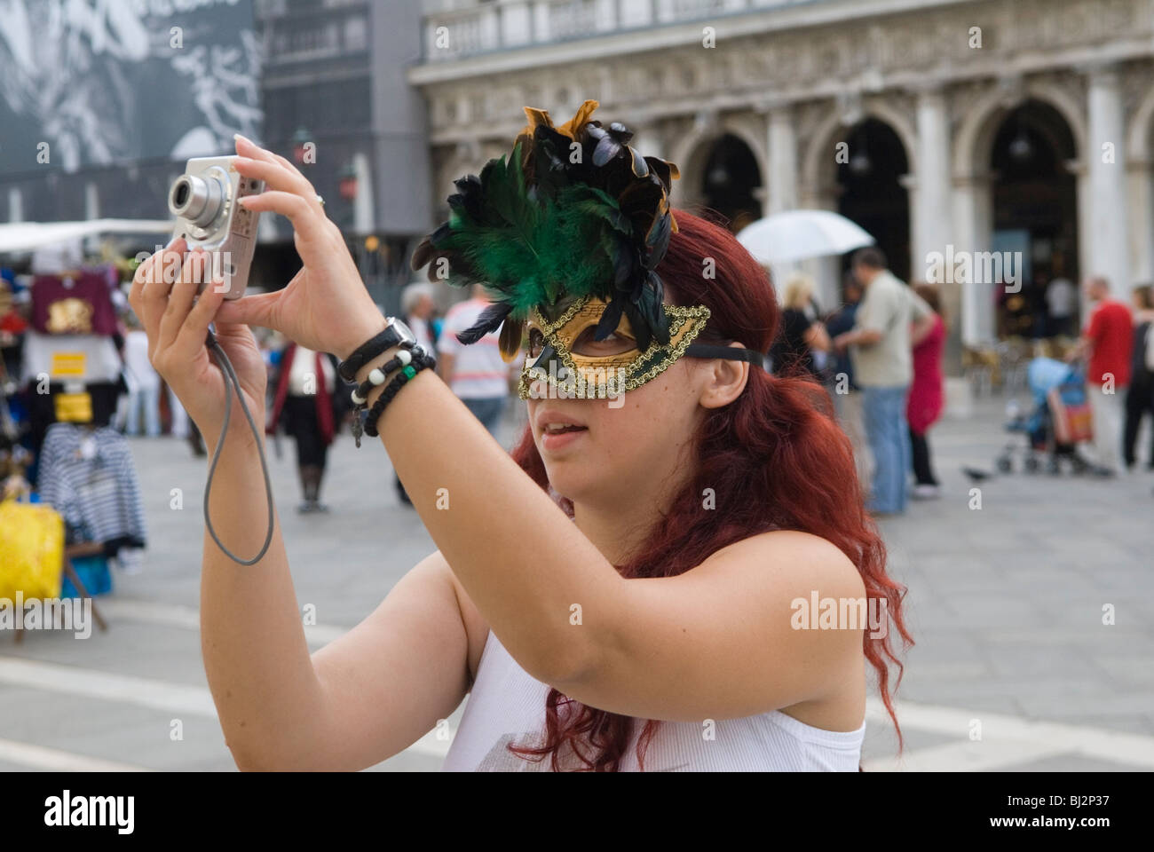 Venezia Italia. Piazza San Marco, Piazza San Marco. Turistica prendendo le foto. Foto Stock