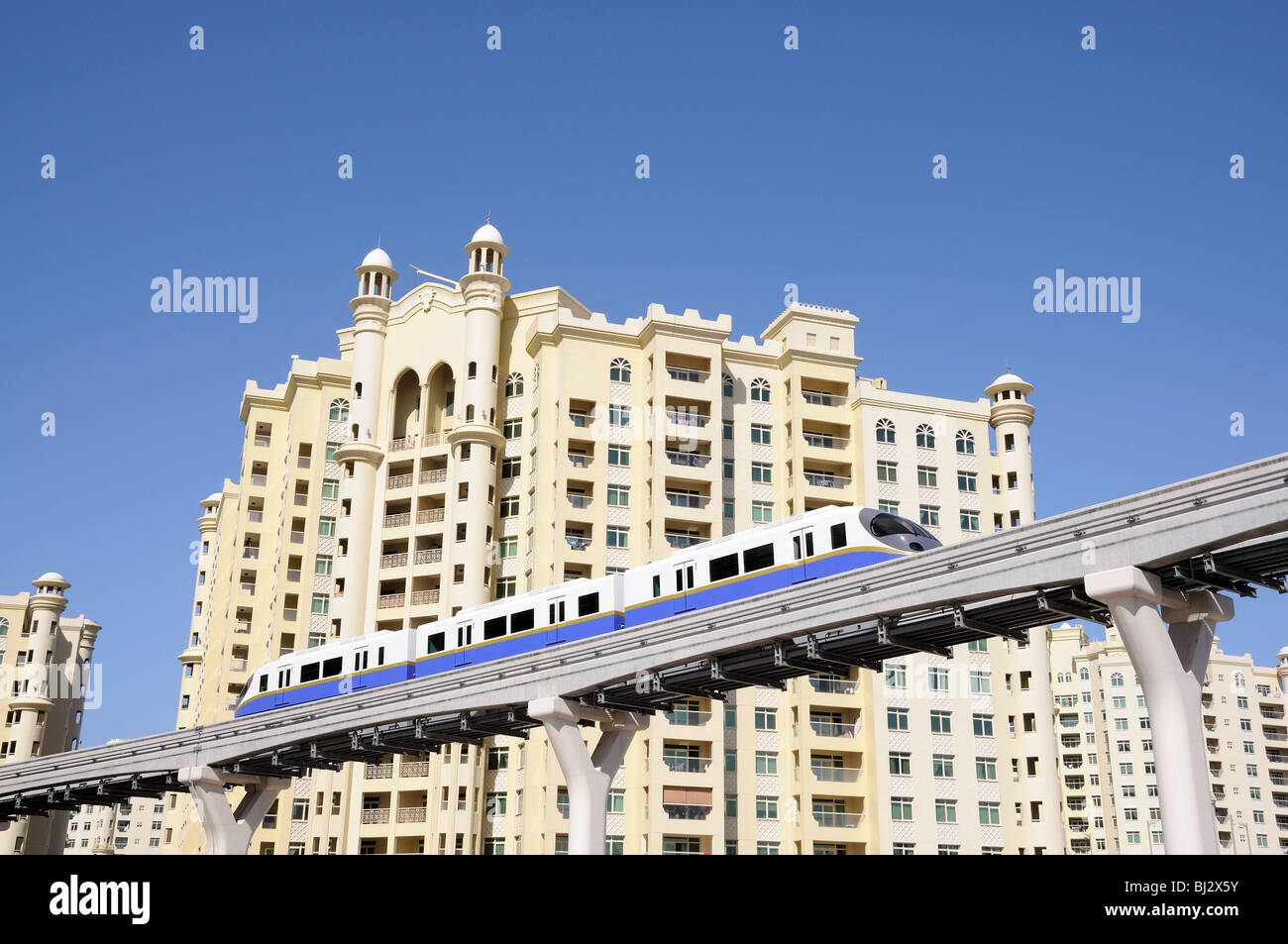 Palm Jumeirah monorotaia in Dubai Emirati Arabi Uniti Foto Stock
