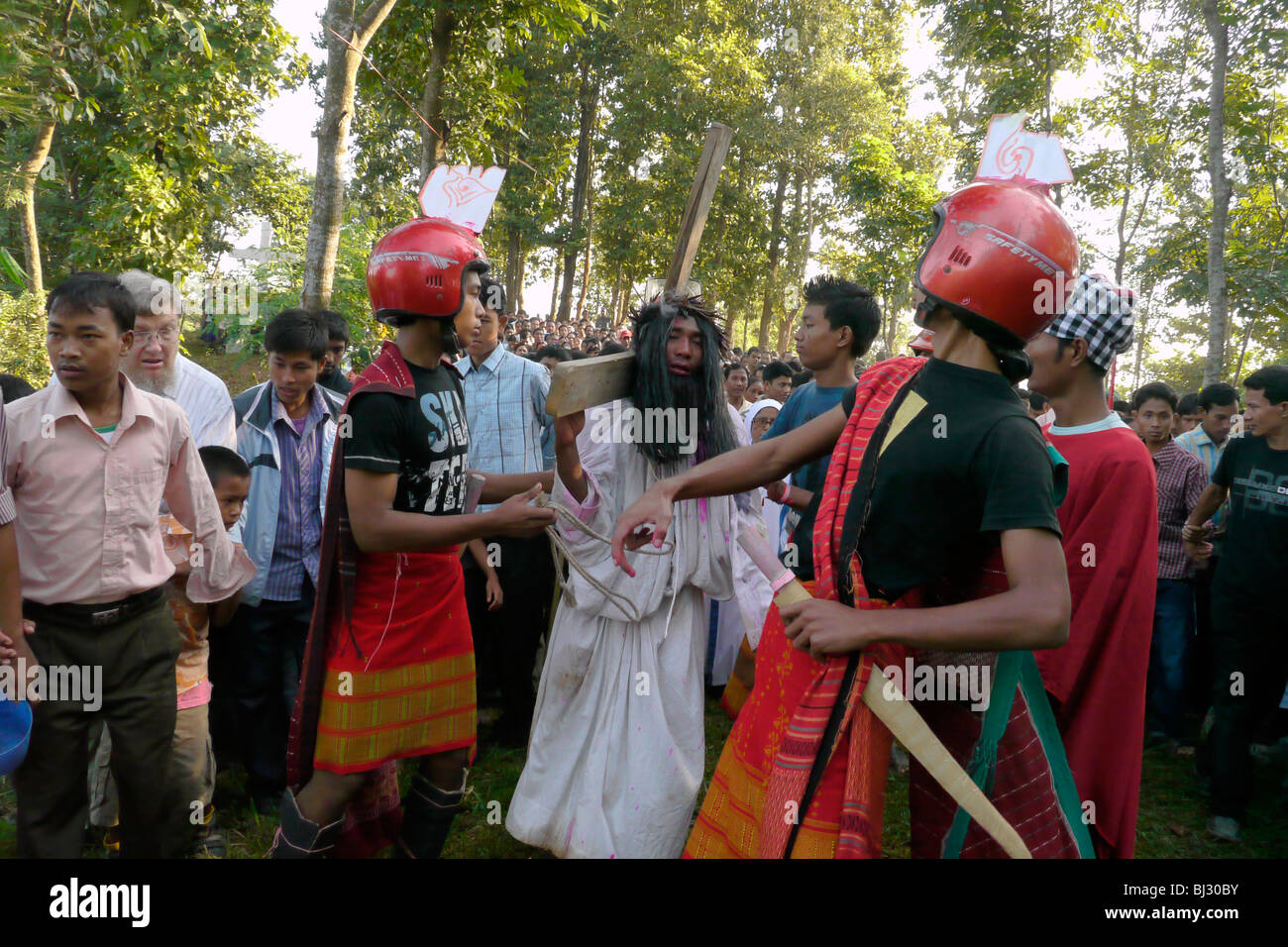 BANGLADESH Fatima Rani Pellegrinaggio a Baromari missione sul confine indiano, 29-30 ottobre 2009. Via della Croce processione. Foto Stock