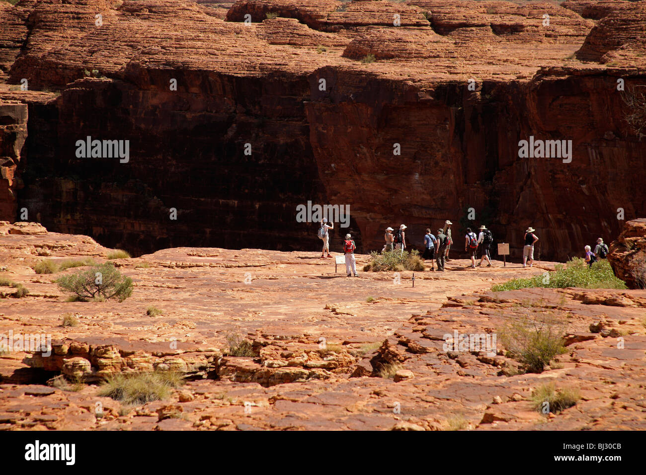Gruppo turistico al Kings Canyon, parte del Parco Nazionale Watarrka , Territorio del Nord, l'Australia Foto Stock