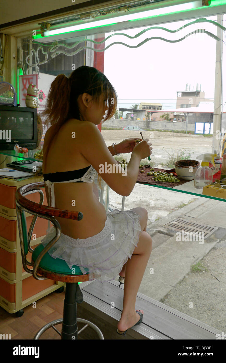 TAIWAN Betel dado ragazza, Taichung. foto di Sean Sprague Foto Stock