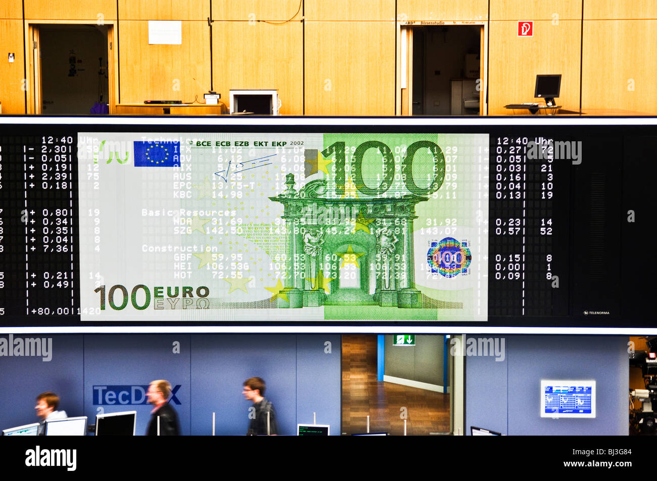 Sviluppo di EUR presso la borsa, il mondo finanziario Foto Stock