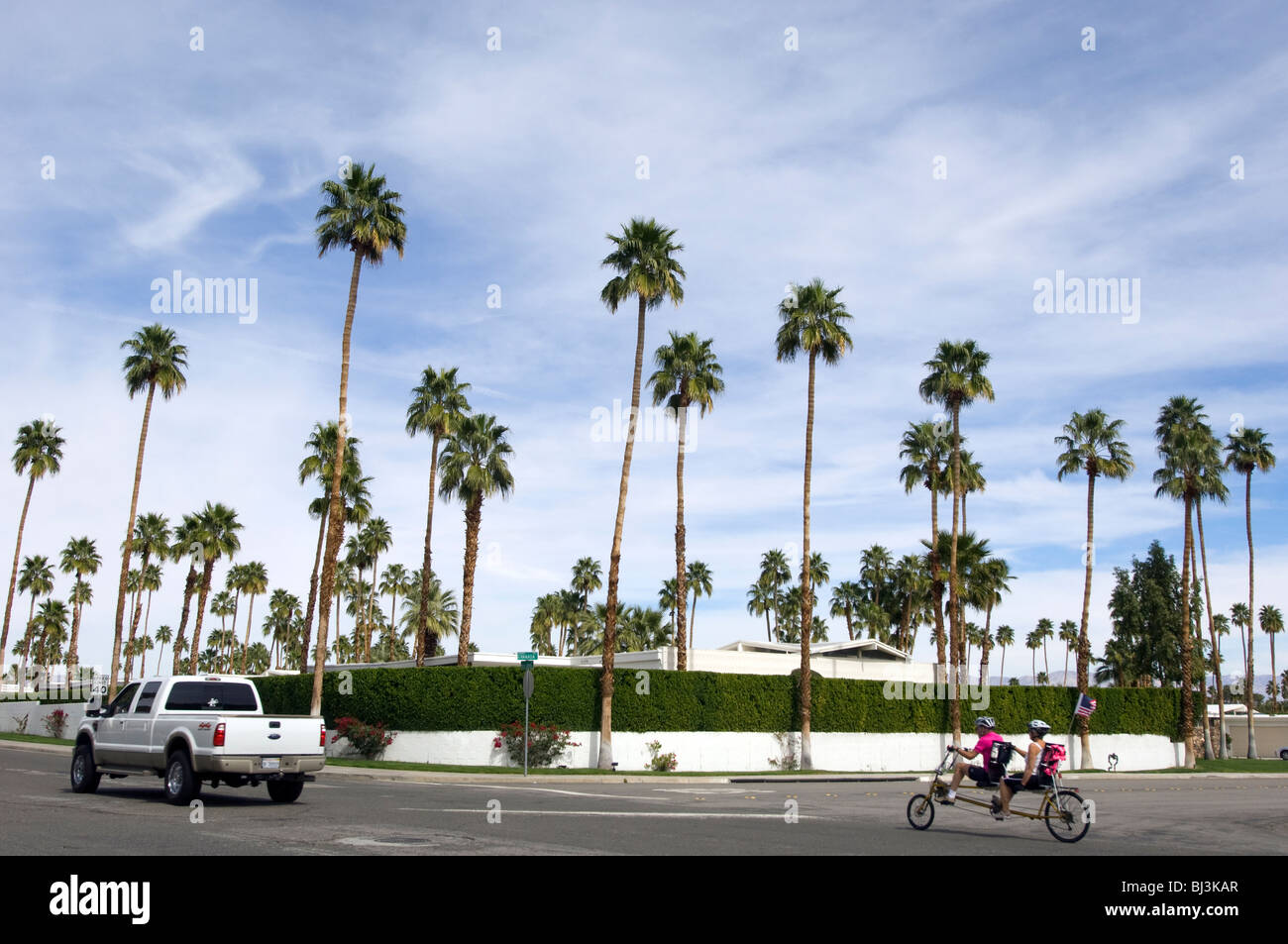 Le palme in Palm Springs paesaggio urbano Foto Stock