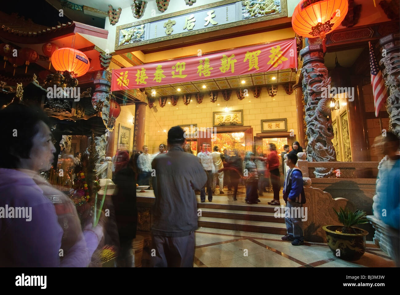 Tempio Thien Hau, un tempio taoista nella Chinatown di Los Angeles. Foto Stock