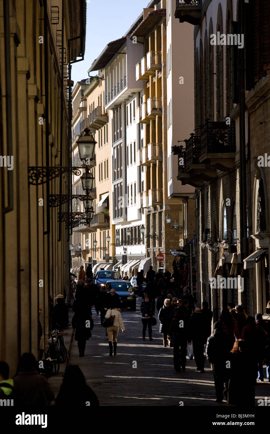 L'Italia, Toscana, Firenze, downtown street Foto Stock