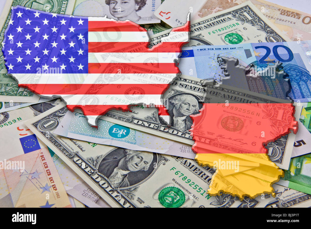 Accordo SWIFT America e Germania, lo scambio di dati durante il pagamento Foto Stock