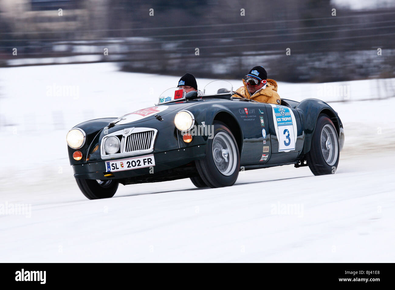 MG di Le Mans, costruito nel 1960, auto classiche inverno gara, Historic Ice Trophy 2010, Altenmarkt im Pongau, Salisburgo, Austria, Europa Foto Stock