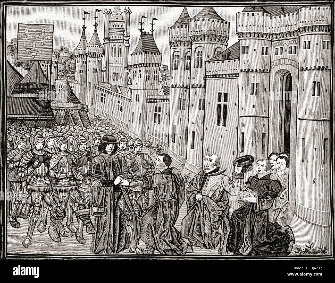 Presentazione di Bordeaux per i francesi, 1453. Foto Stock