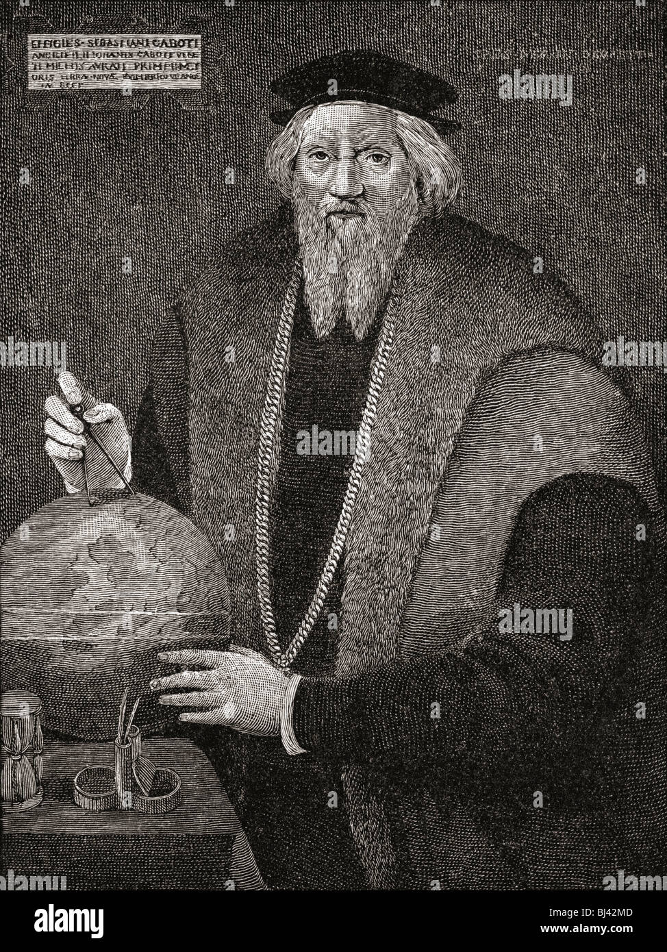 Sebastian Cabot, c. 1474 a c. 1557. Italian explorer. Foto Stock
