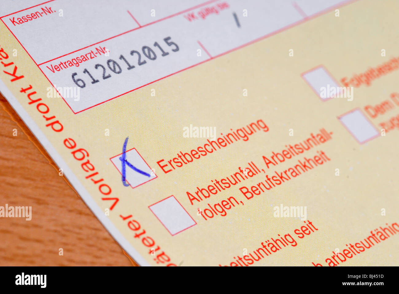 Il certificato corrispondente Foto Stock