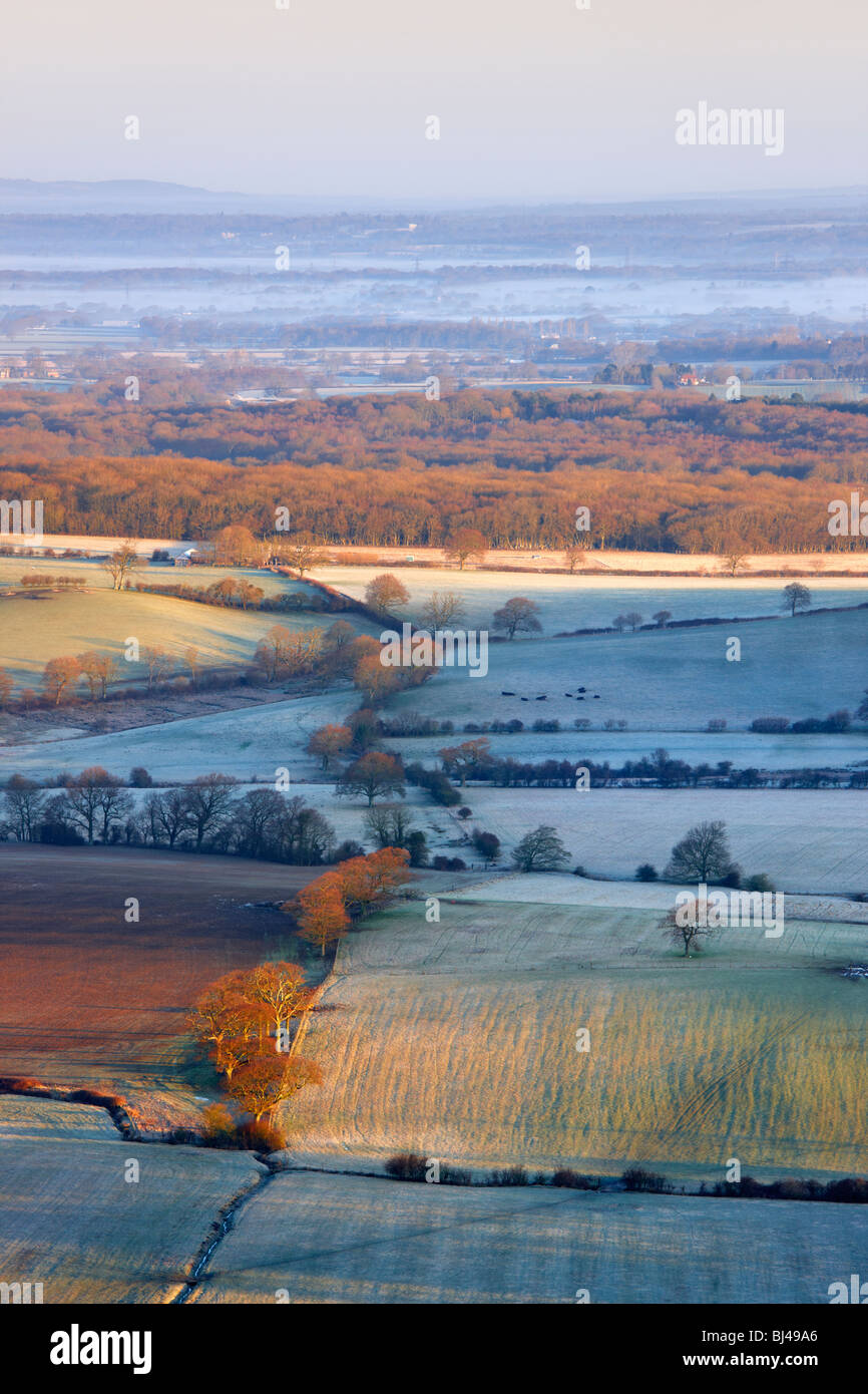 Vista da demoni Dyke guardando verso nord oltre il paesaggio del Sussex Foto Stock