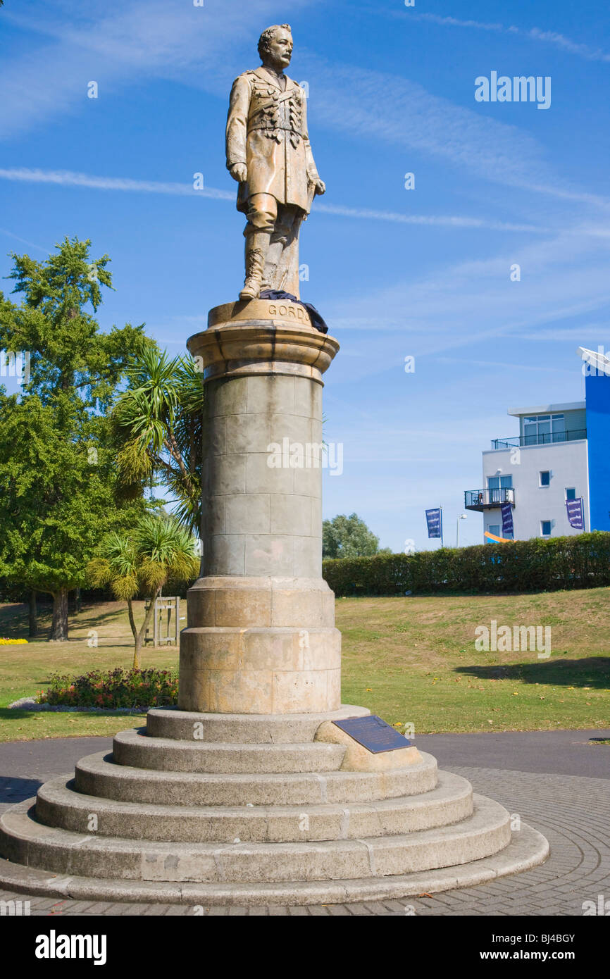 Statua del Generale Charles George Gordon a Fort giardini, Anzio, England, Regno Unito, Europa Foto Stock