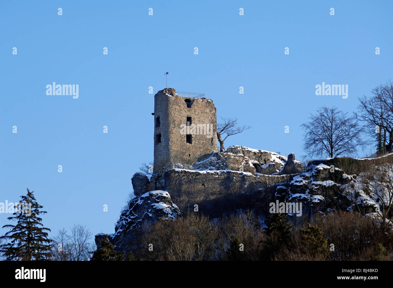 Burgruine Neideck rovine del castello, del XII secolo, Streitberg, Wiesenttal, Alta Franconia, Baviera, Germania, Europa Foto Stock