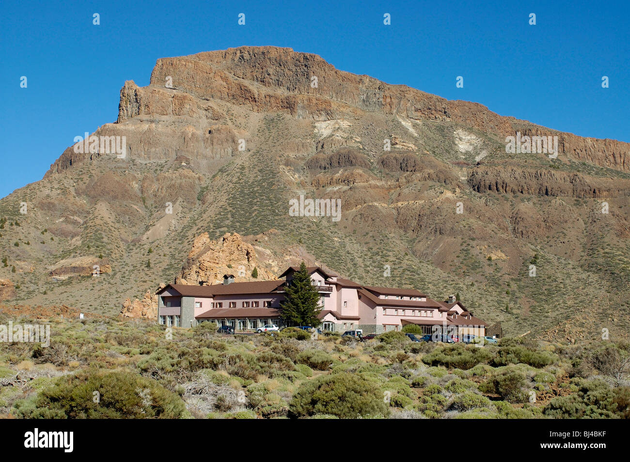 Spagna Isole Canarie Tenerife Teide Il Parco Nazionale del Vulcano, paesaggio, hotel parador natcional Foto Stock