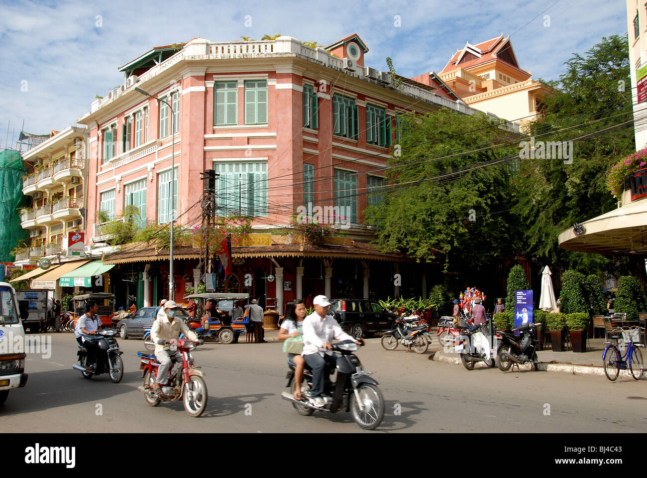 Edifici Coloniali, Phnom Penh Cambogia Foto Stock