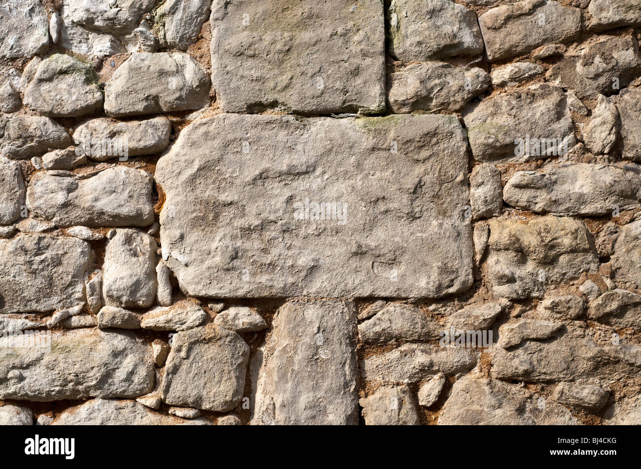 Muro di pietra dettaglio - Francia. Foto Stock