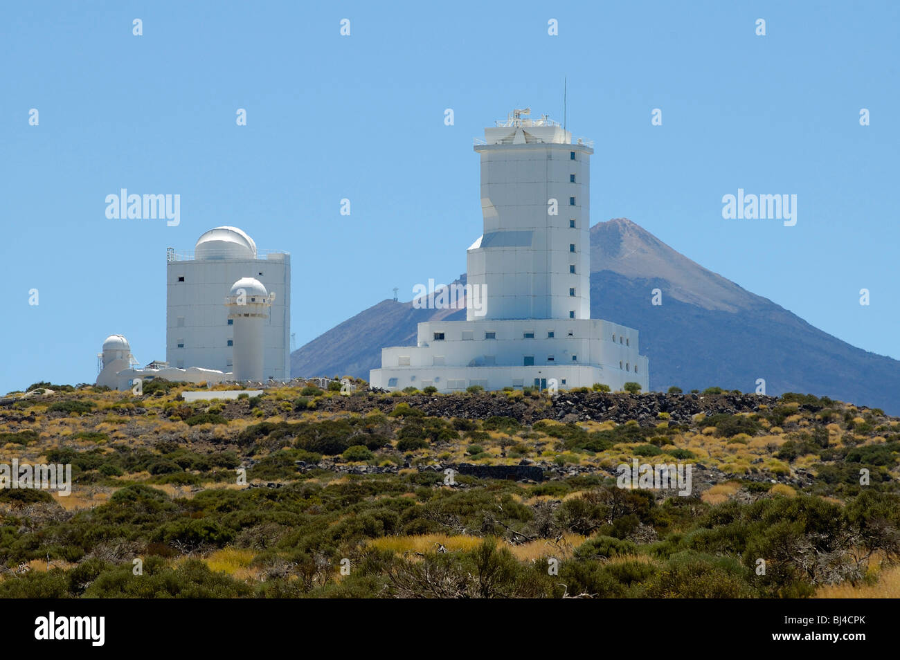 Spagna Isole Canarie Tenerife Teide Il Parco Nazionale del Vulcano, paesaggio, osservatorio Foto Stock