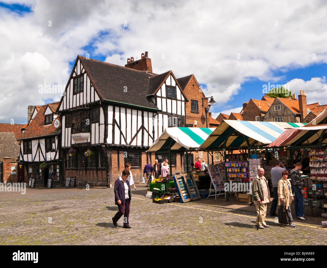 York, England, Regno Unito - le bancarelle del mercato Foto Stock