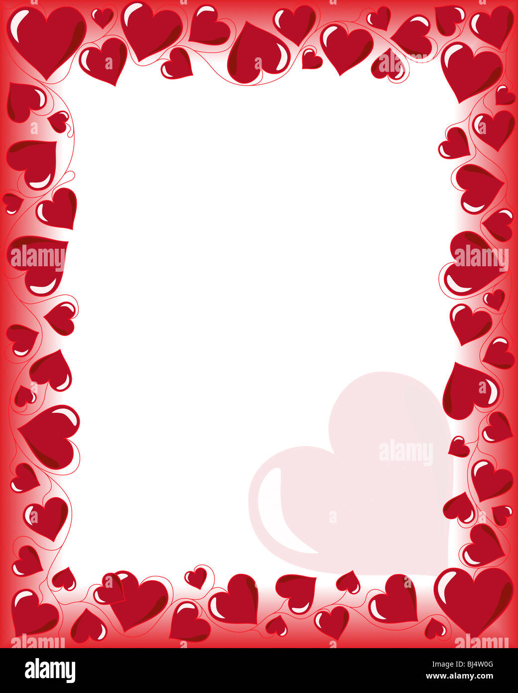 Il giorno di San Valentino di sfondo con cornice a forma di cuore ad  ornamento. Illustrazione Vettoriale con copyspace bianco Foto stock - Alamy