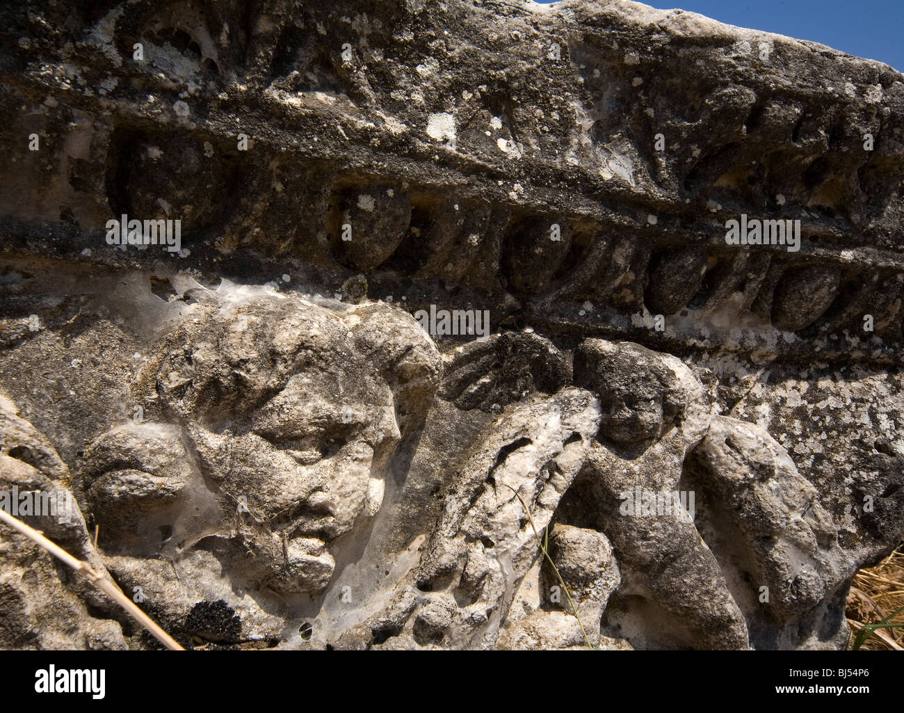 Colonne caduti Hierapolis Pamukkale Turchia Foto Stock