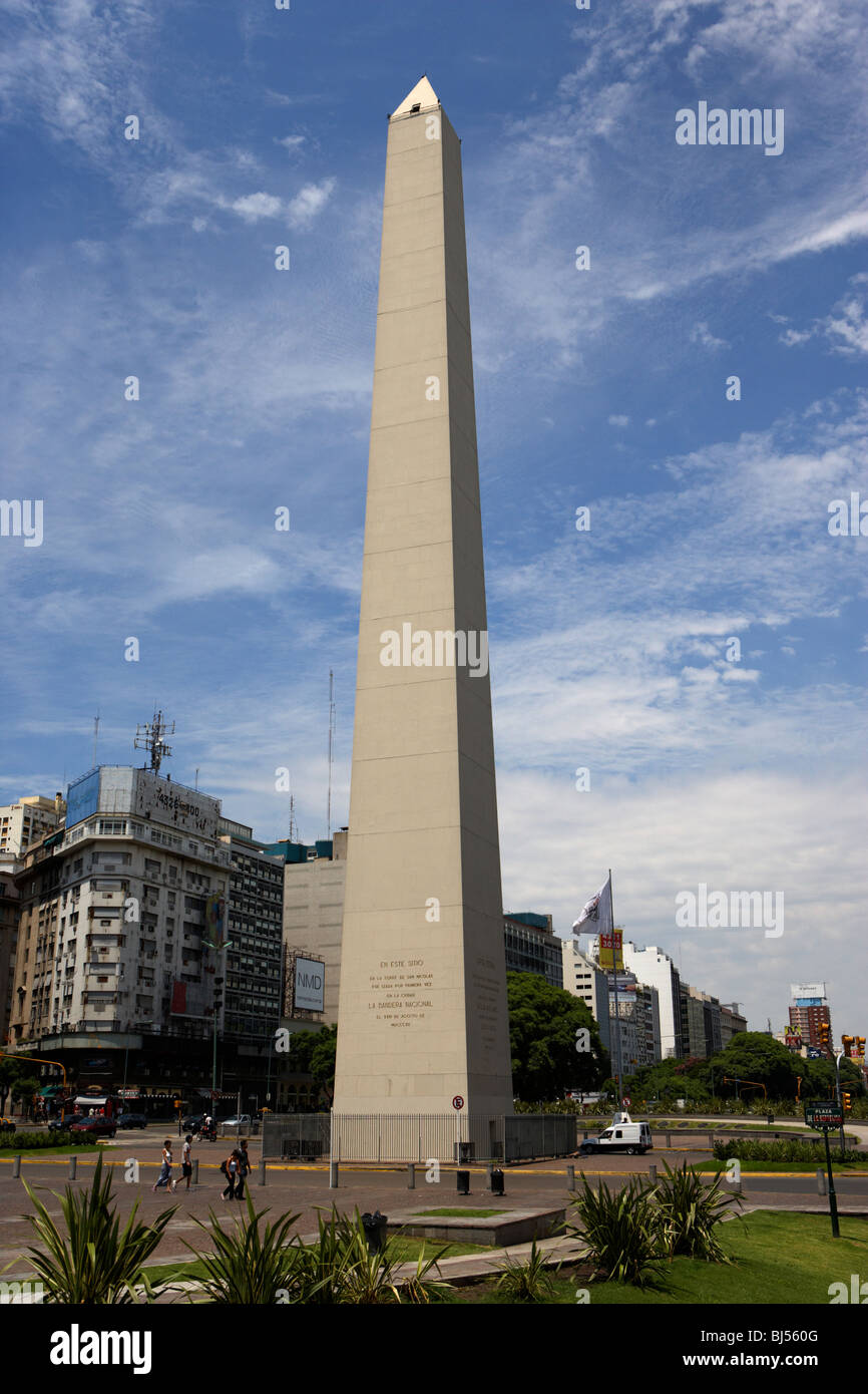 Obelisco obelisco di Plaza de la Republica federale capitale buenos aires repubblica di Argentina sud america Foto Stock