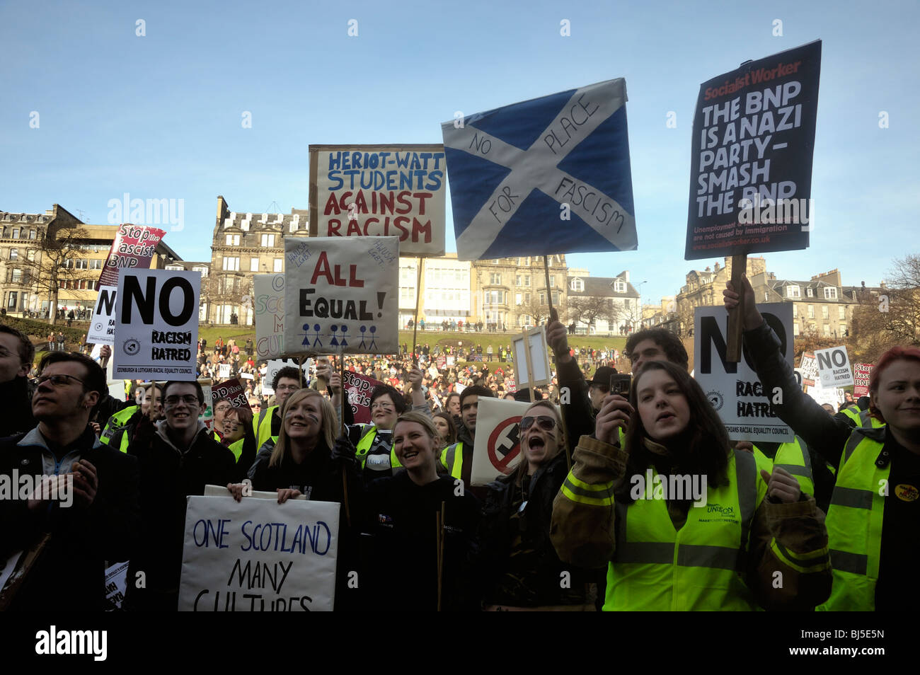 Anti-fascista di dimostrazione Foto Stock