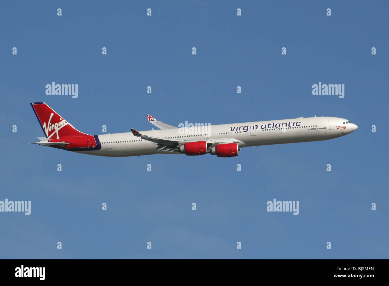 Virgin Atlantic Airbus A340 Sir Richard Branson Foto Stock