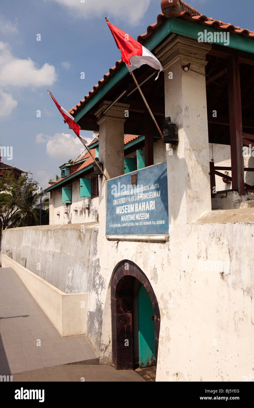 Indonesia, Java, Giacarta, Old Batavia porta, Bahari Maritime Museum ingresso Foto Stock