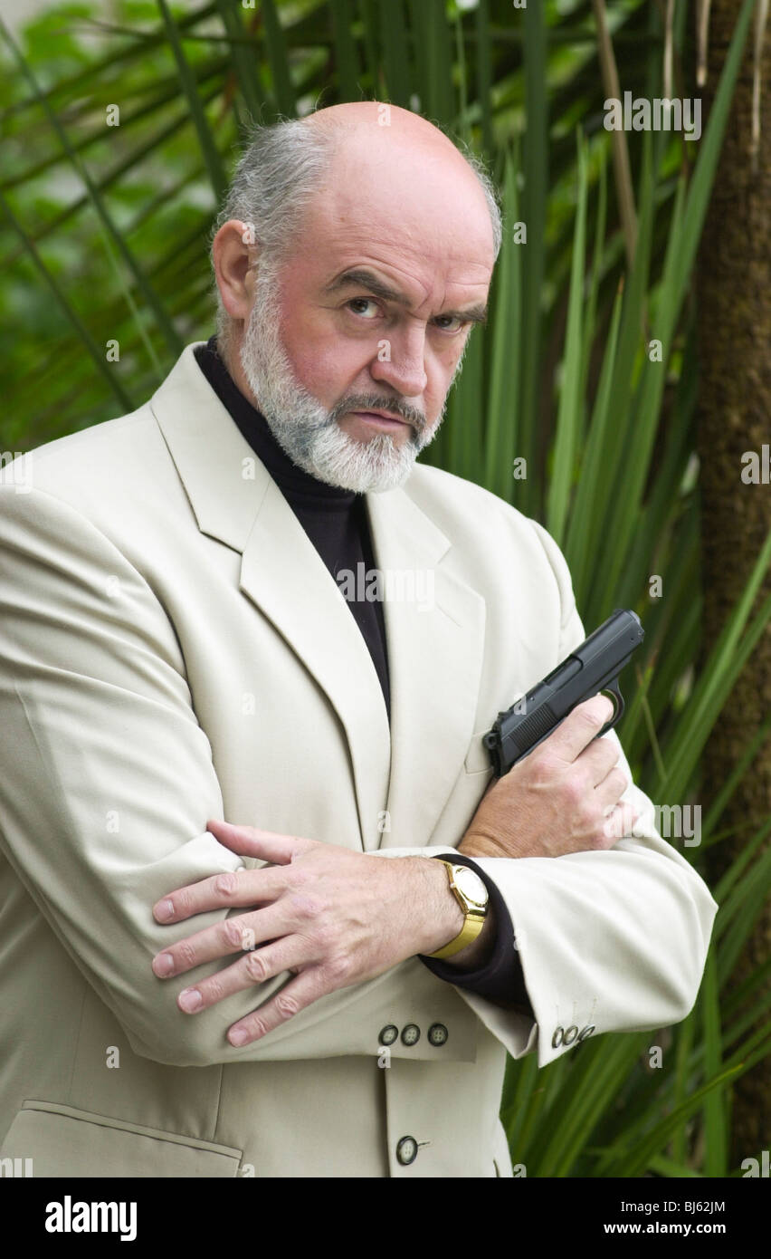 Welsh lookalike Sir Sean Connery - Hugh Lewis Foto Stock